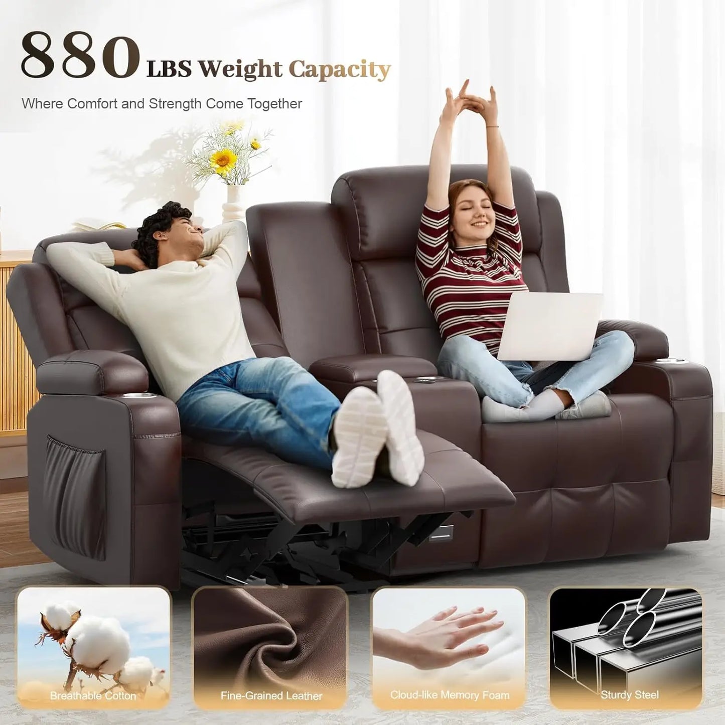 Massage Loveseat Recliner Sofa