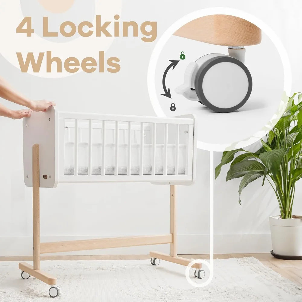 Comfy Cubs Wooden Bedside Bassinet Sleeper