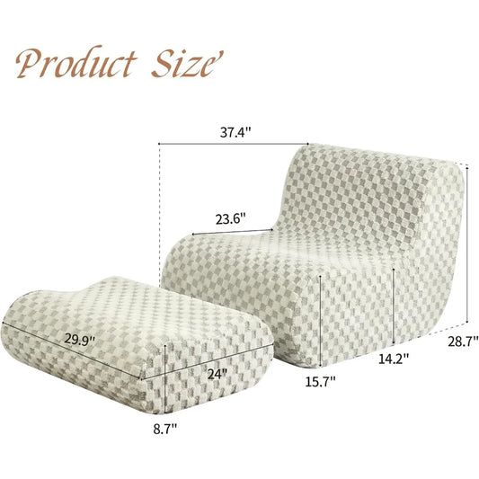 Accent Bean Bag Chair with Footstool