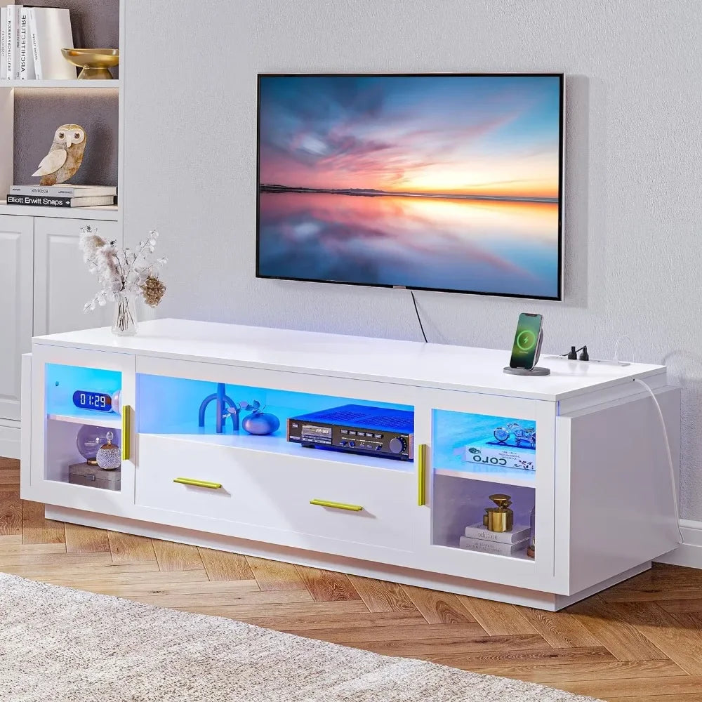 LED TV Stand with Power Outlets,