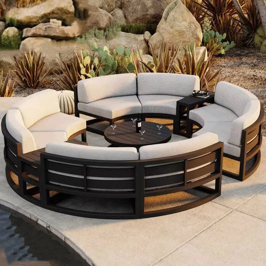 Customized aluminum alloy outdoor sofa combination villa courtyard  waterproof and sun-proof