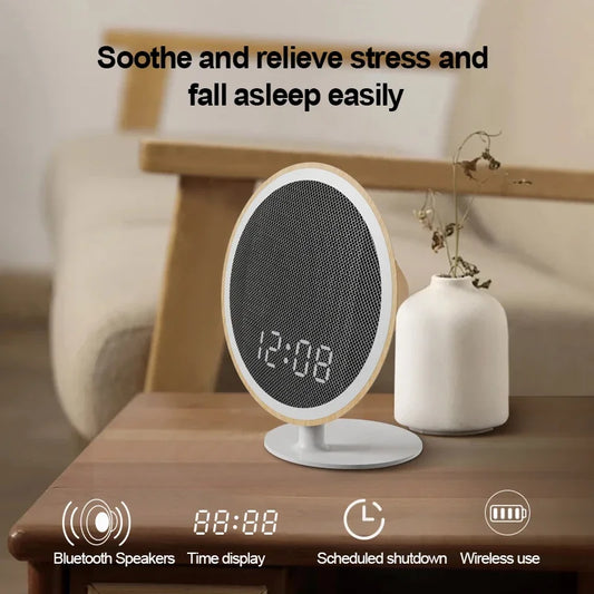 White Noise Speakers Rechargeable Wireless Bluetooth Sound Digital Clock