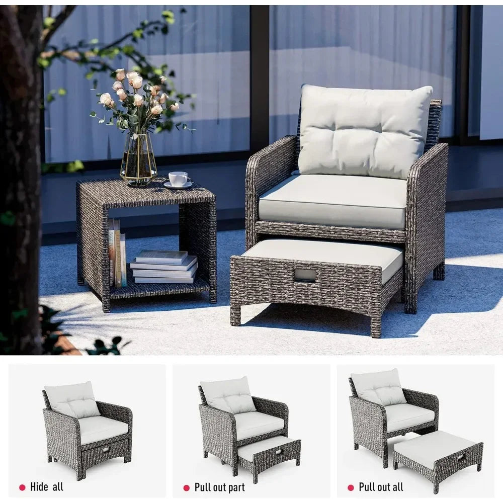 5 Pieces Wicker Patio Furniture Set