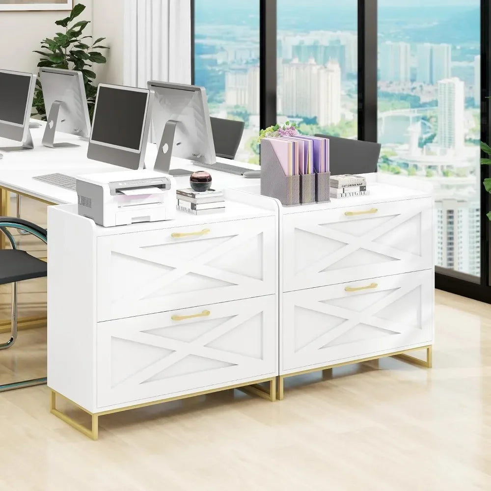 2 Drawers Lateral File Cabinet with Charging Station