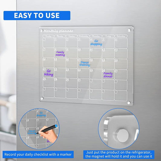 Acrylic Magnetic Dry Erase Board Calendar