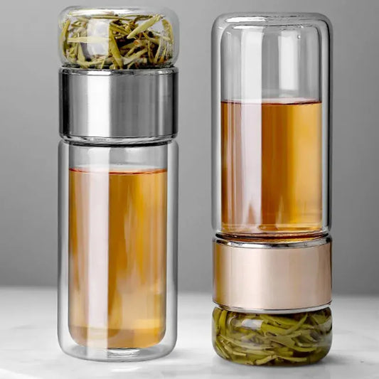 Glass Double Layer Tea Infuser Tumbler